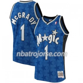 Män Orlando Magic Tröja Tracy McGrady 1 Hardwood Classics Blå Swingman